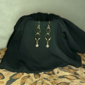 Sparkle Allure Twist Womens Crystal 24K Gold Over Brass Drop Earrings